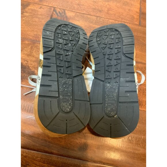 Gola Cream & Tan Suede Animal Print Lace-Up Sneakers, Size 10 | 41 - Picture 7 of 8